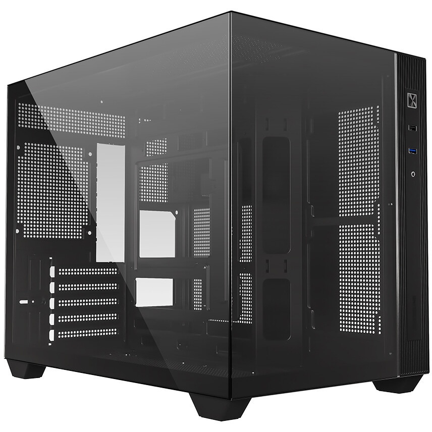 Корпус Case ID-Cooling VIEW 500 ARGB Black mATX/win TG/3 fans/Gen2 Type C/CPU 162mm/GPU 407mm/no PSU
