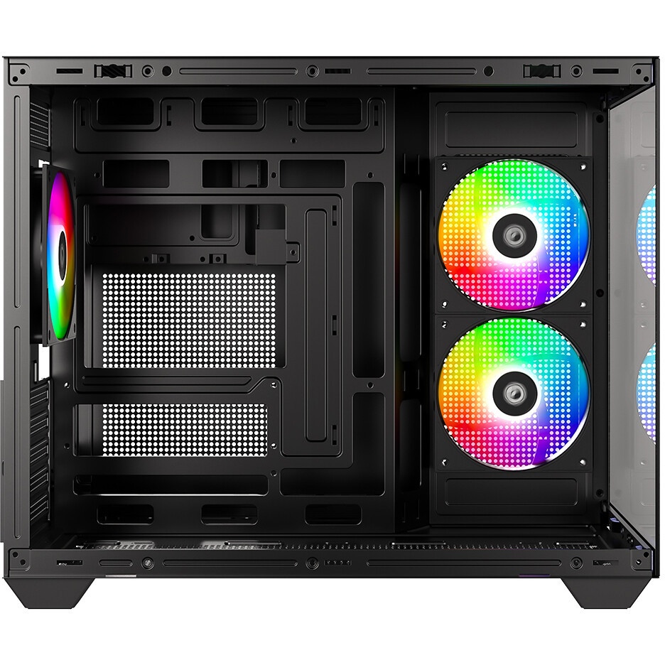 Корпус Case ID-Cooling VIEW 500 ARGB Black mATX/win TG/3 fans/Gen2 Type C/CPU 162mm/GPU 407mm/no PSU