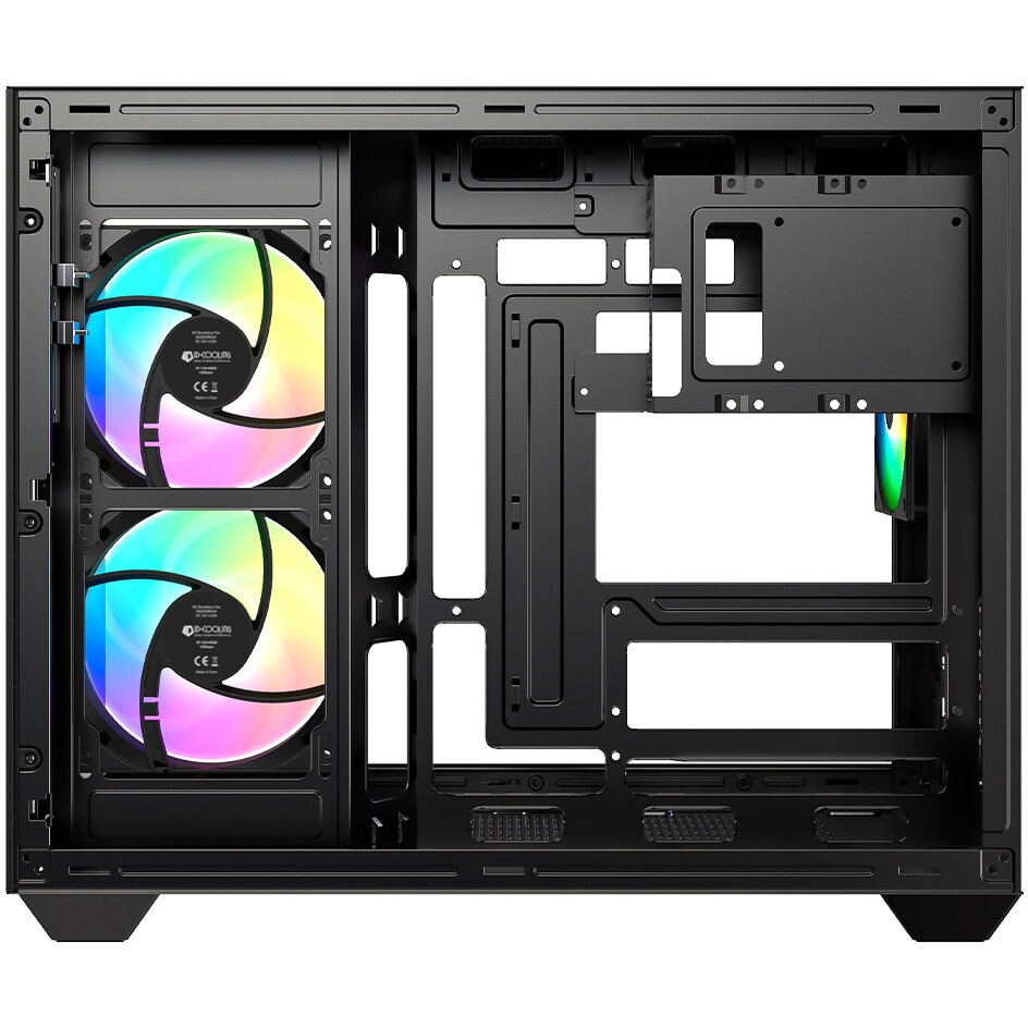 Корпус Case ID-Cooling VIEW 500 ARGB Black mATX/win TG/3 fans/Gen2 Type C/CPU 162mm/GPU 407mm/no PSU