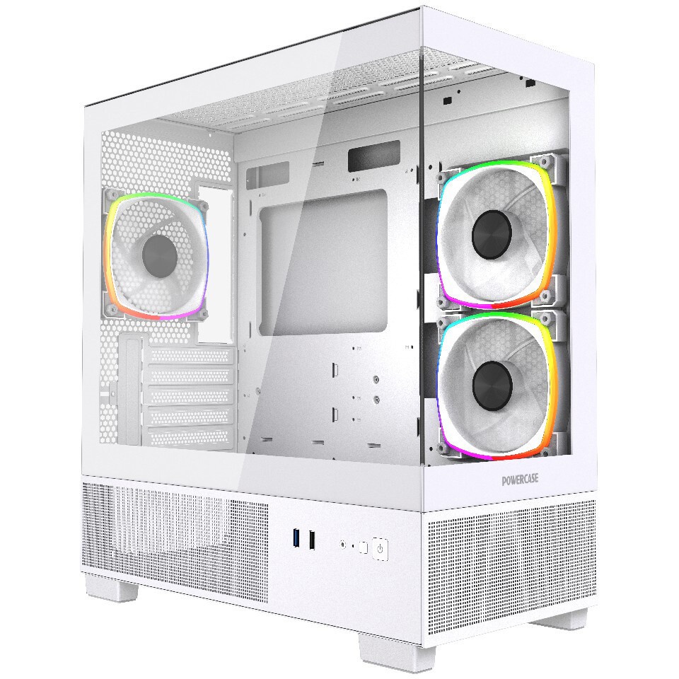 Корпус Case ID-Cooling VIEW 500 ARGB White mATX/win TG/3 fans/Gen2 Type C/CPU 162mm/GPU 407mm/no PSU