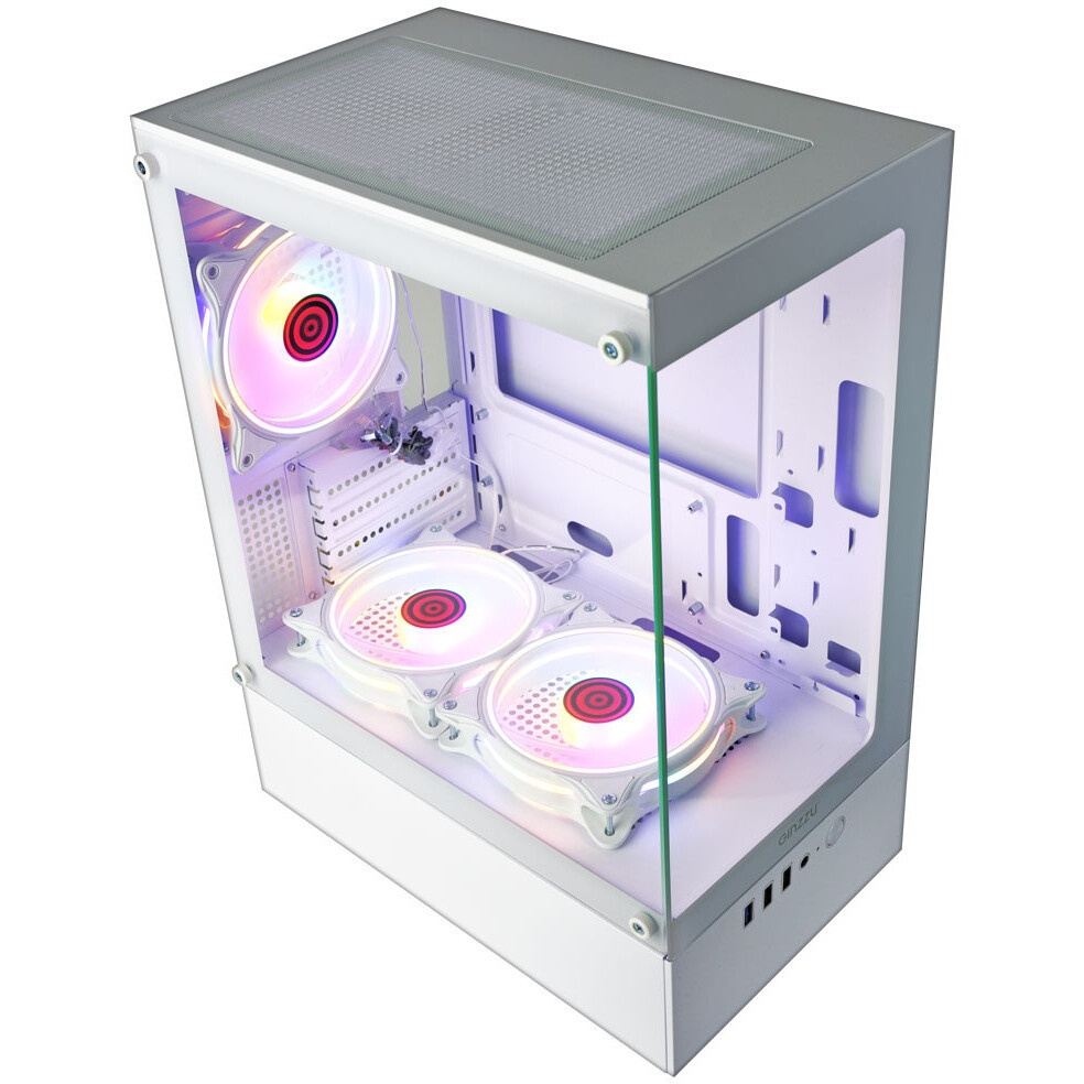 Корпус Case ID-Cooling VIEW 500 ARGB White mATX/win TG/3 fans/Gen2 Type C/CPU 162mm/GPU 407mm/no PSU