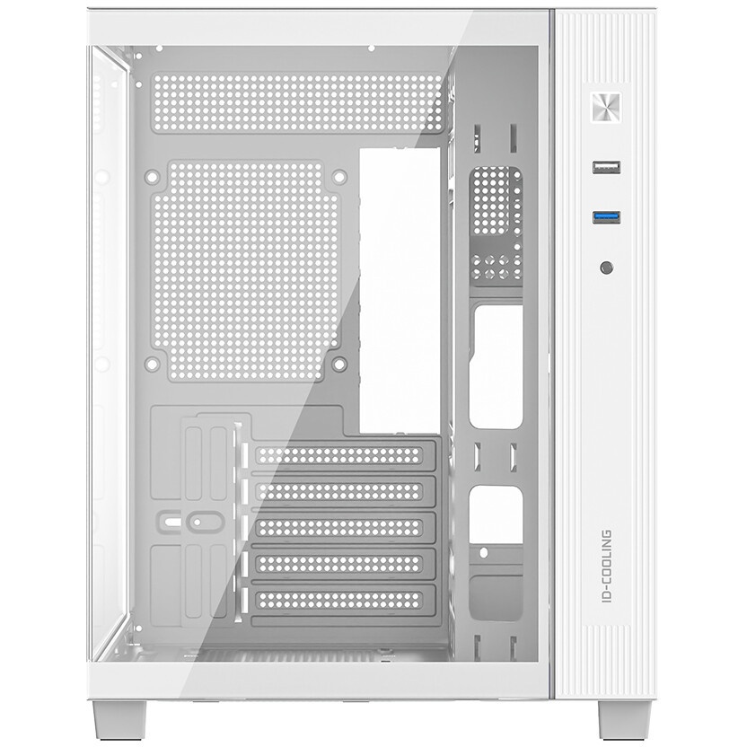 Корпус Case ID-Cooling VIEW 500 ARGB White mATX/win TG/3 fans/Gen2 Type C/CPU 162mm/GPU 407mm/no PSU