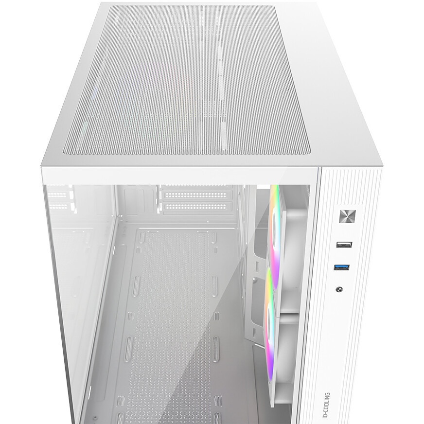 Корпус Case ID-Cooling VIEW 500 ARGB White mATX/win TG/3 fans/Gen2 Type C/CPU 162mm/GPU 407mm/no PSU