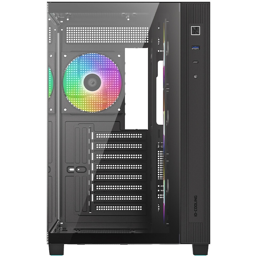 Корпус Case ID-Cooling VIEW 510 ARGB Black ATX/win TG/4 fans/Gen2 Type C/CPU 162mm/GPU 407mm/ no PSU
