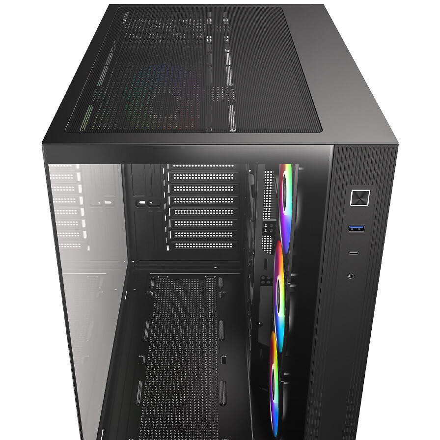 Корпус Case ID-Cooling VIEW 510 ARGB Black ATX/win TG/4 fans/Gen2 Type C/CPU 162mm/GPU 407mm/ no PSU