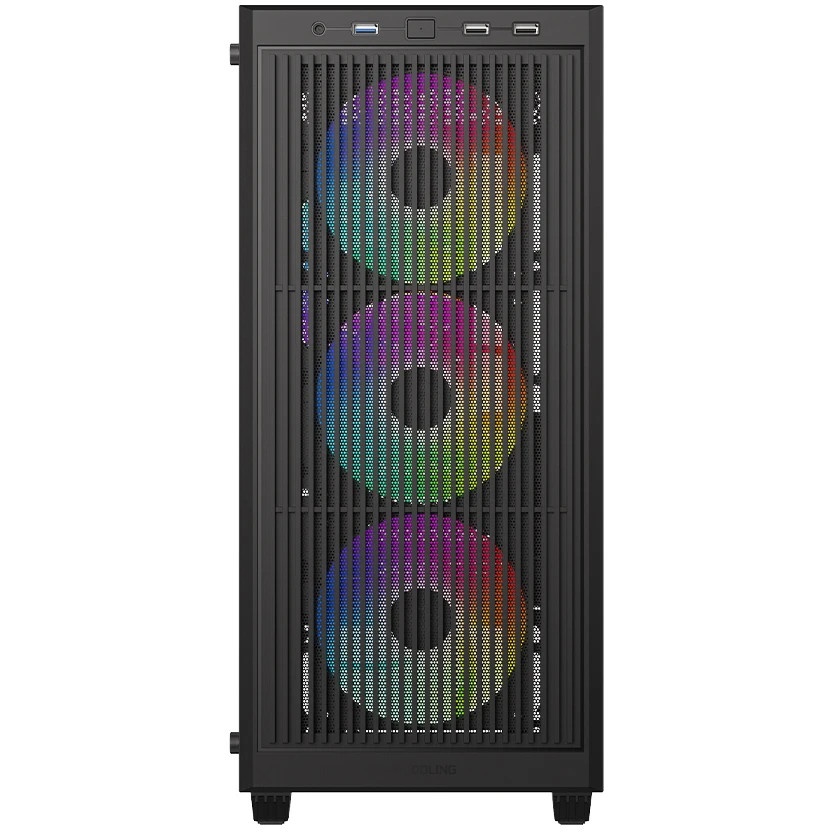 Корпус Case ID-Cooling WARE 300 ARGB Black mATX/win TG/ 4 fans/ Type C/ CPU 160mm/ GPU 320mm/ no PSU