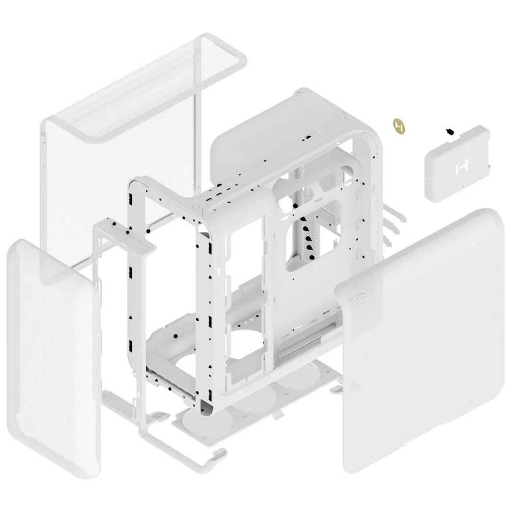 Корпус без блока питания Case HYTE X50 Air, Midi-Tower, no fans, 2xUSB-A 3.2, 1xUSB Type-C, E-ATX, A