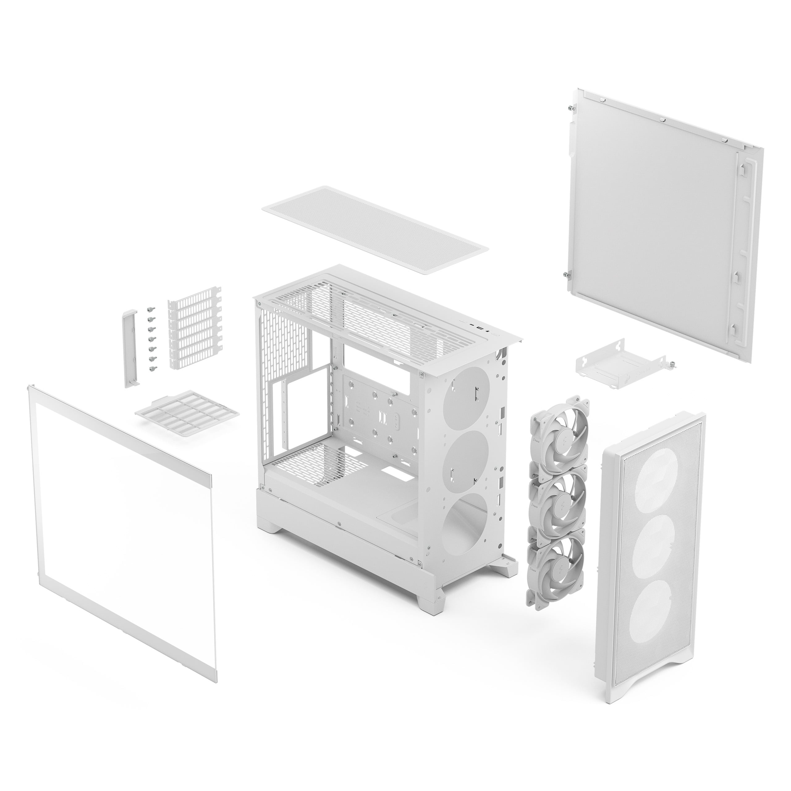 Корпус ПК без блока питания/ Case Fractal Design Pop 2 Air TG RGB, Midi-Tower, 3x120mm, 1xUSB-C + 1x