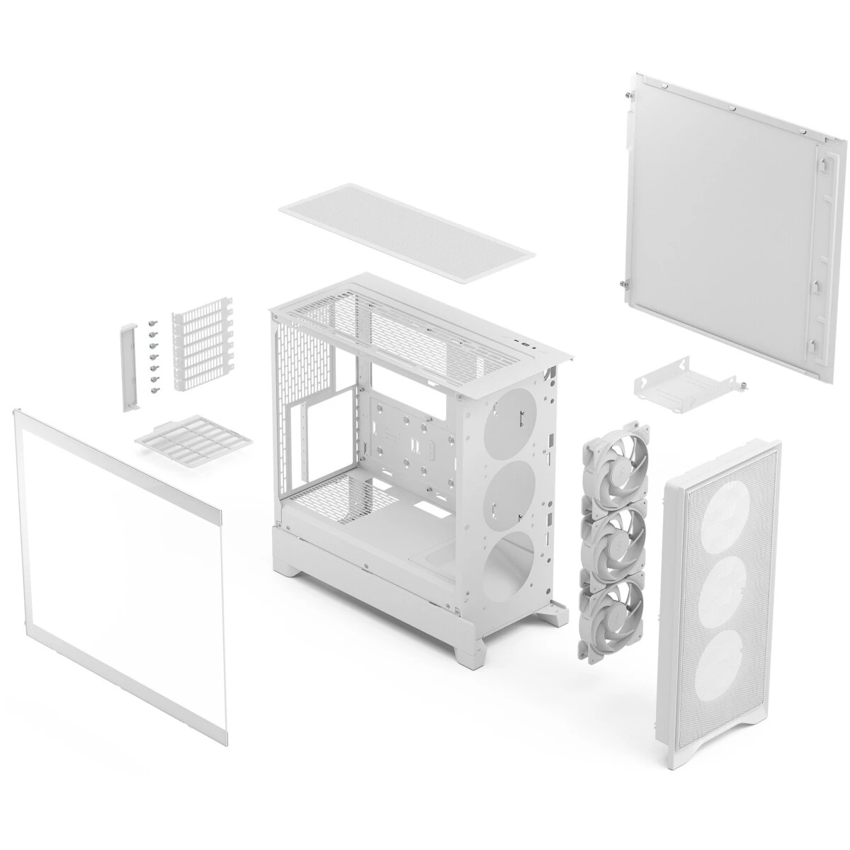 Корпус ПК без блока питания/ Case Fractal Design Pop 2 Air TG RGB, Midi-Tower, 3x120mm, 1xUSB-C + 1x