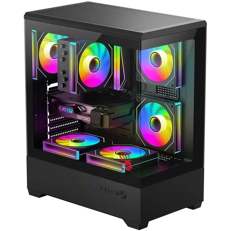 Корпус Bloody CC-127 черный без БП E-ATX 7x120mm 1xUSB2.0 2xUSB3.0 audio bott PSU