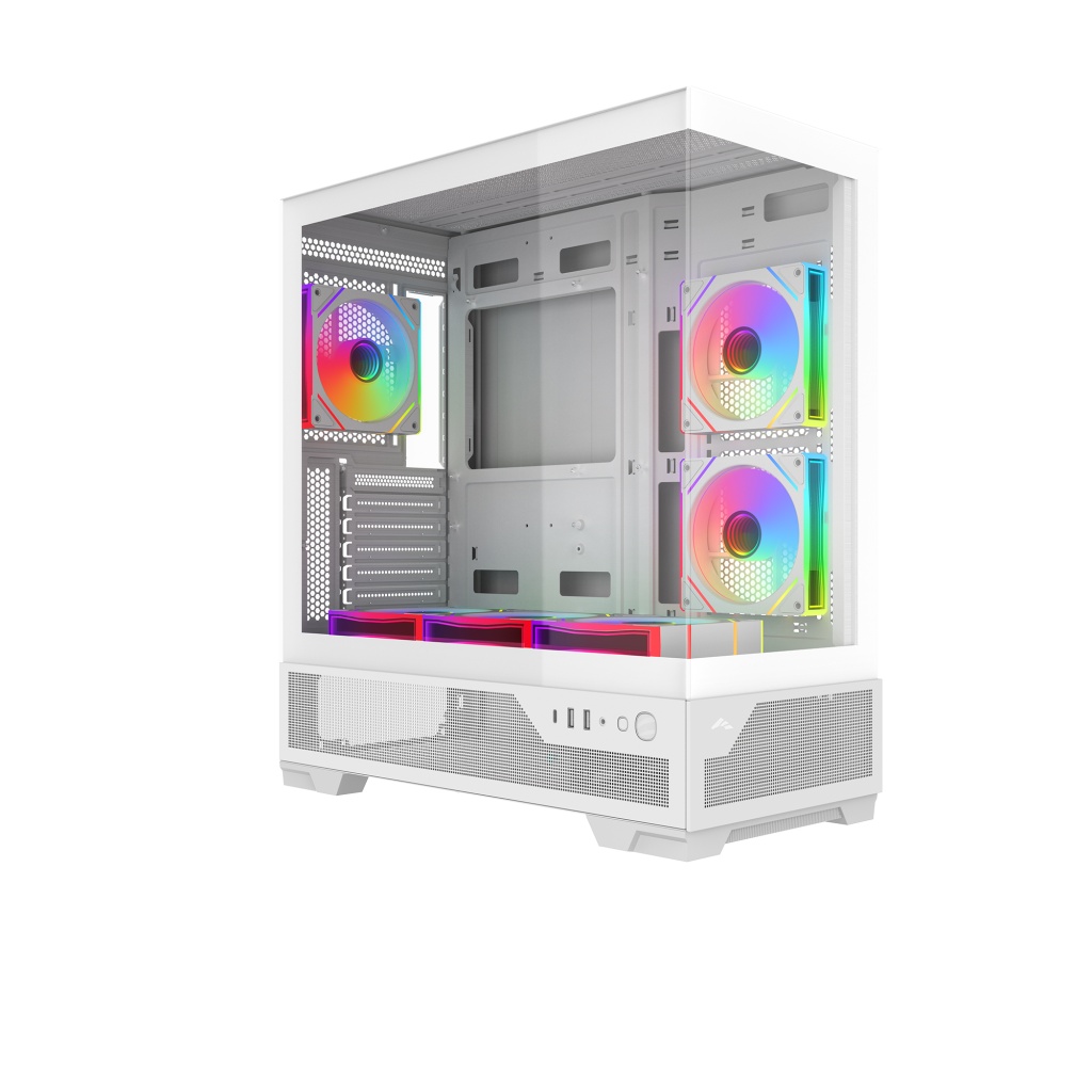 Корпус ПК без блока питания Case SAMA V43 White, Midi-Tower, TG, 6x120mm ARGB, 2xUSB 3.0 + 1xUSB 3.2
