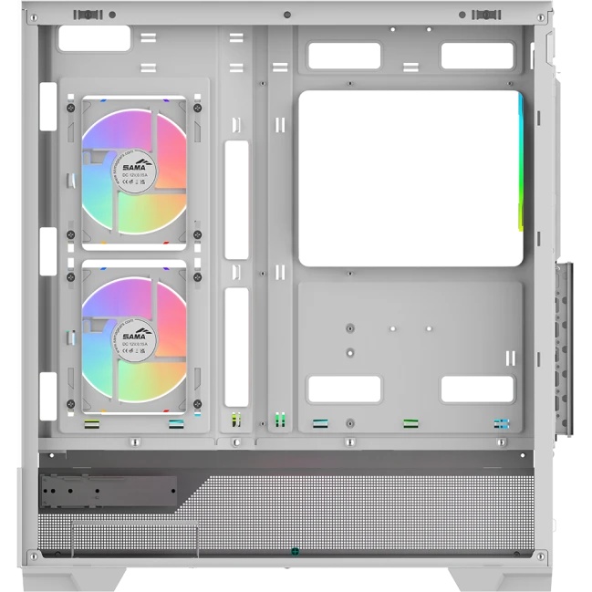 Корпус ПК без блока питания Case SAMA V43 White, Midi-Tower, TG, 6x120mm ARGB, 2xUSB 3.0 + 1xUSB 3.2