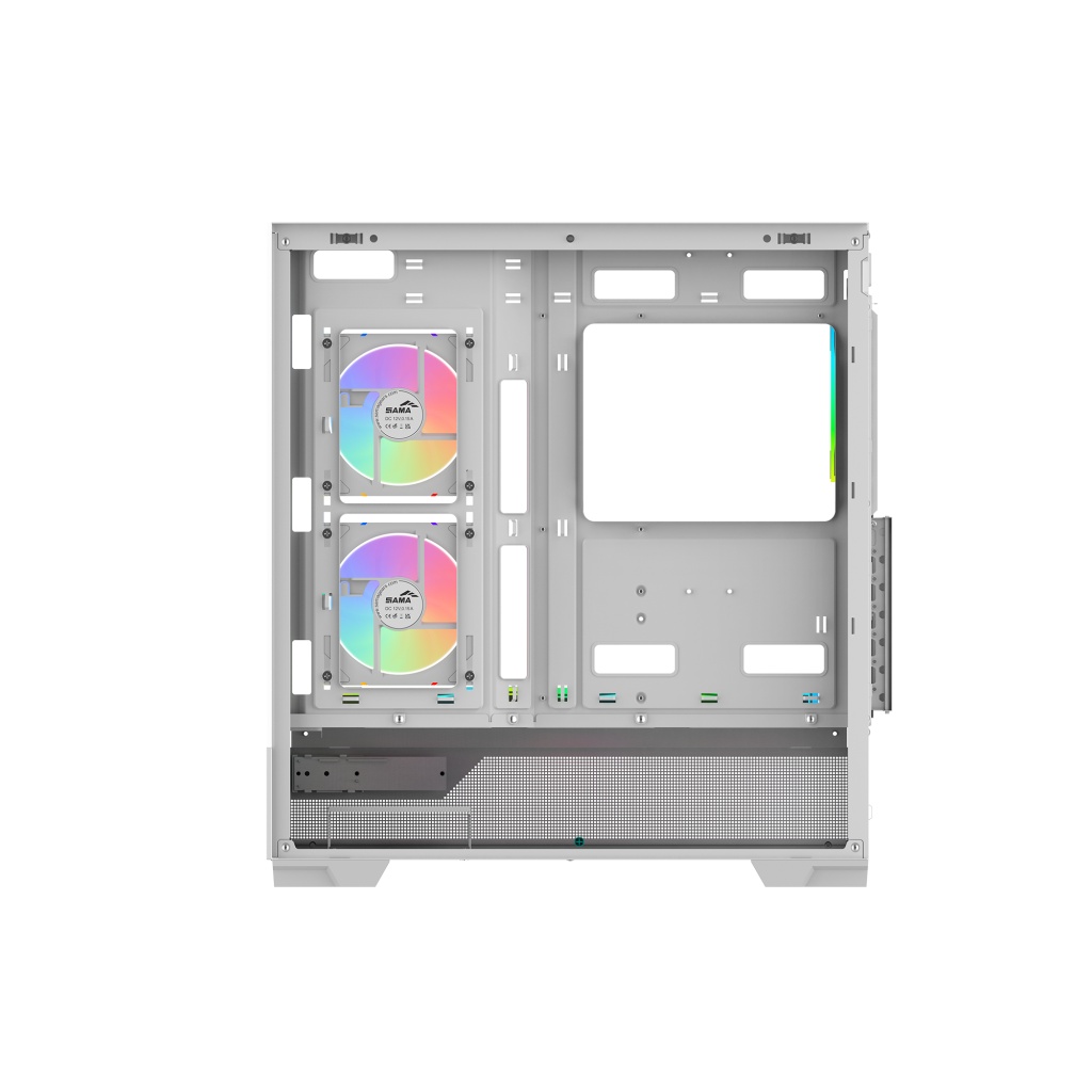 Корпус ПК без блока питания Case SAMA V43 White, Midi-Tower, TG, 6x120mm ARGB, 2xUSB 3.0 + 1xUSB 3.2