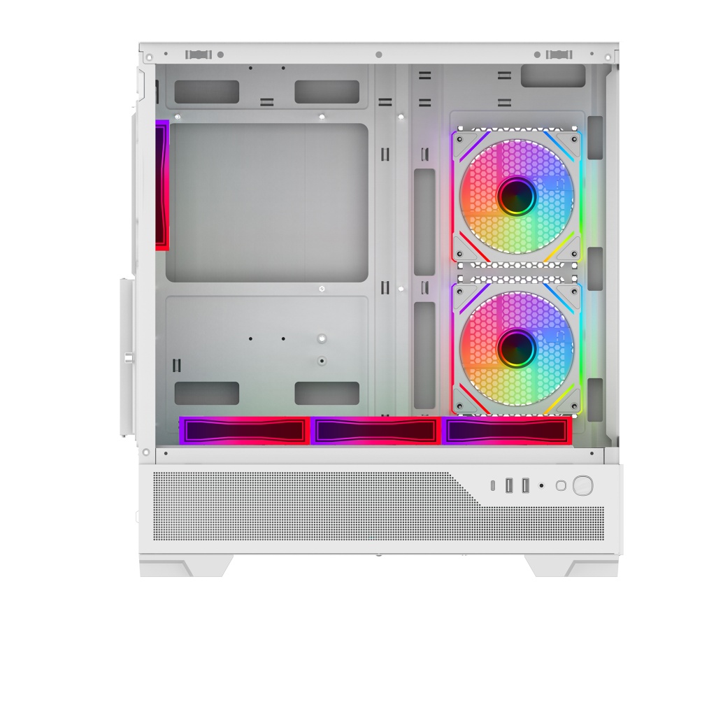 Корпус ПК без блока питания Case SAMA V43 White, Midi-Tower, TG, 6x120mm ARGB, 2xUSB 3.0 + 1xUSB 3.2