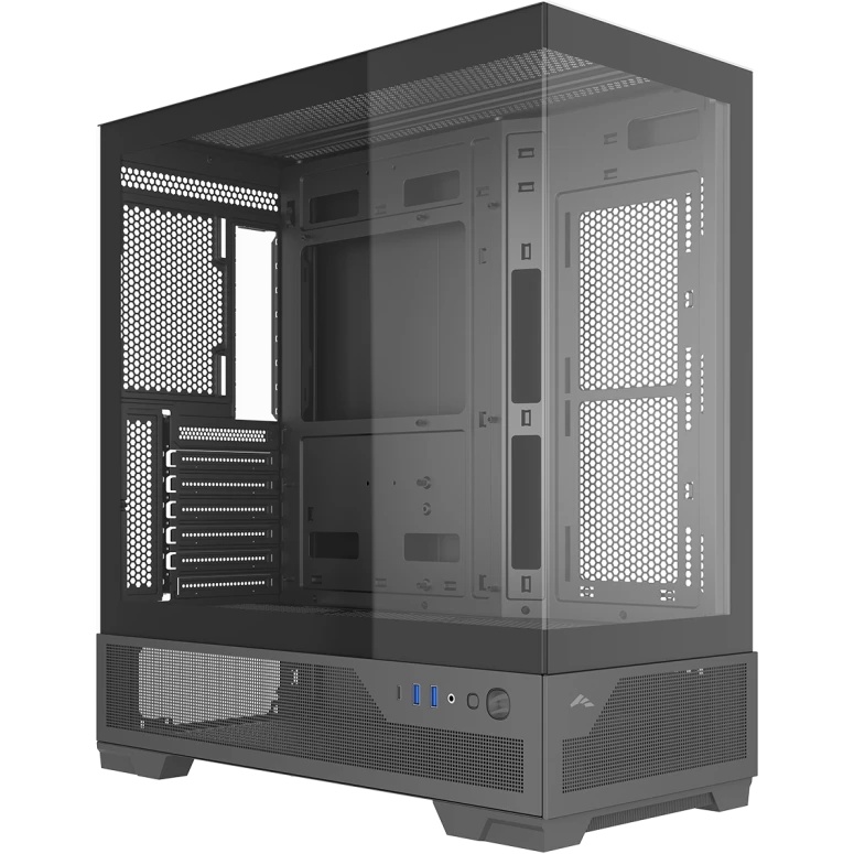 Корпус ПК без блока питания Case SAMA V43E Black, Midi-Tower, TG, no fans, 2xUSB 3.0 + 1xUSB 3.2 Typ