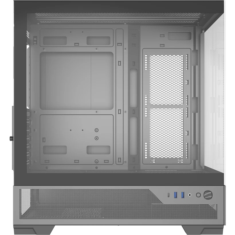 Корпус ПК без блока питания Case SAMA V43E Black, Midi-Tower, TG, no fans, 2xUSB 3.0 + 1xUSB 3.2 Typ