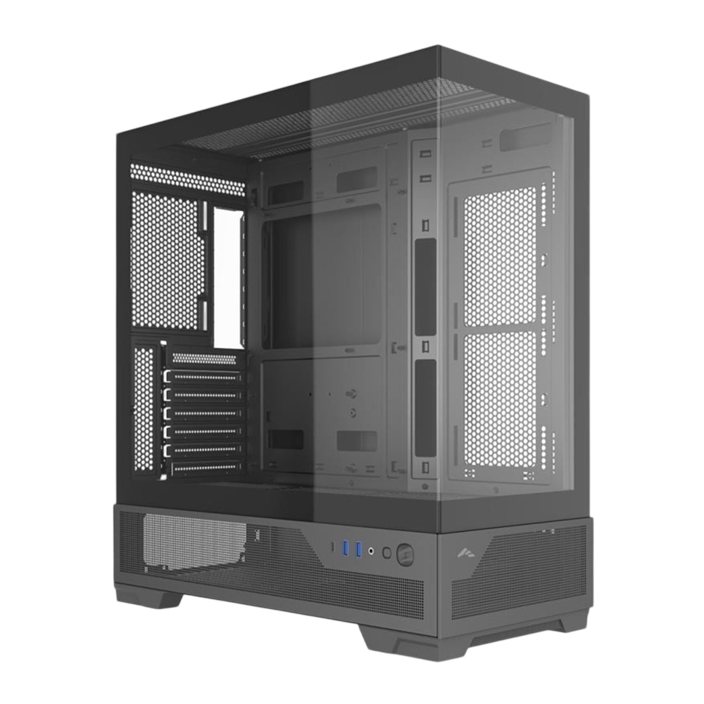 Корпус ПК без блока питания Case SAMA V43E Black, Midi-Tower, TG, no fans, 2xUSB 3.0 + 1xUSB 3.2 Typ