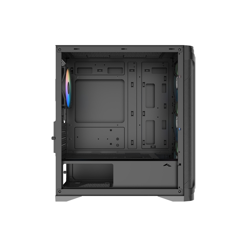 Корпус ПК без блока питания Case SAMA S31 Black, Midi-Tower, TG, 4x120mm ARGB, 2xUSB 3.0 + 1xUSB 3.2