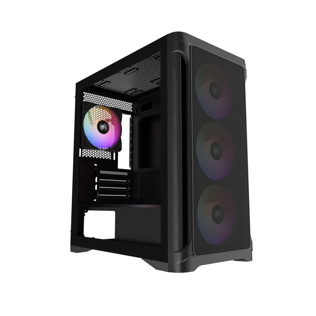Корпус ПК без блока питания Case SAMA S31 Black, Midi-Tower, TG, 4x120mm ARGB, 2xUSB 3.0 + 1xUSB 3.2