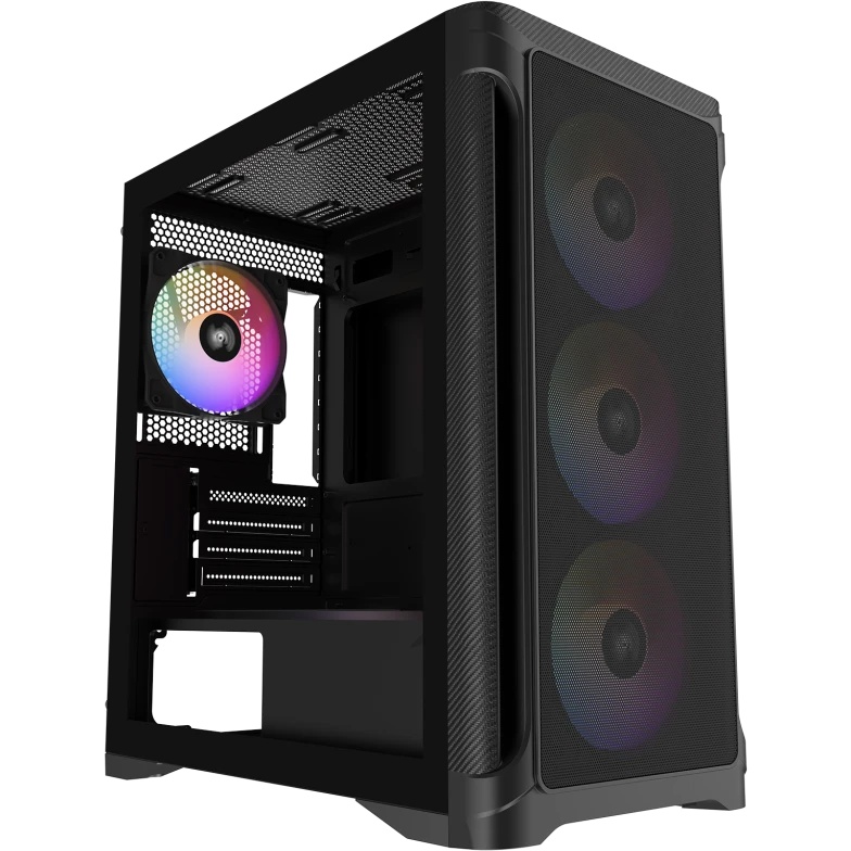 Корпус ПК без блока питания Case SAMA S31 Black, Midi-Tower, TG, 4x120mm ARGB, 2xUSB 3.0 + 1xUSB 3.2