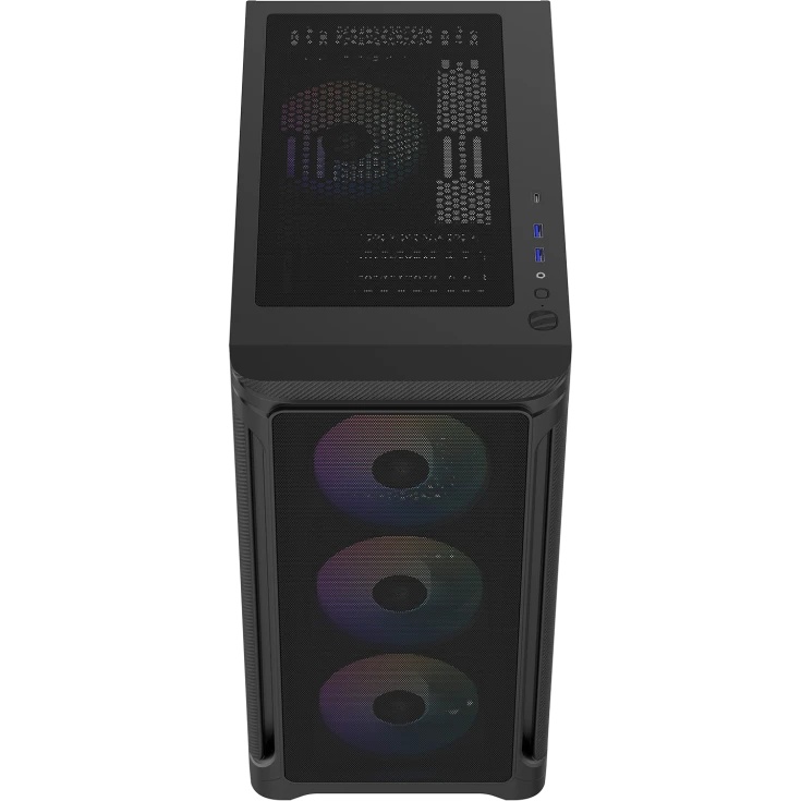 Корпус ПК без блока питания Case SAMA S31 Black, Midi-Tower, TG, 4x120mm ARGB, 2xUSB 3.0 + 1xUSB 3.2