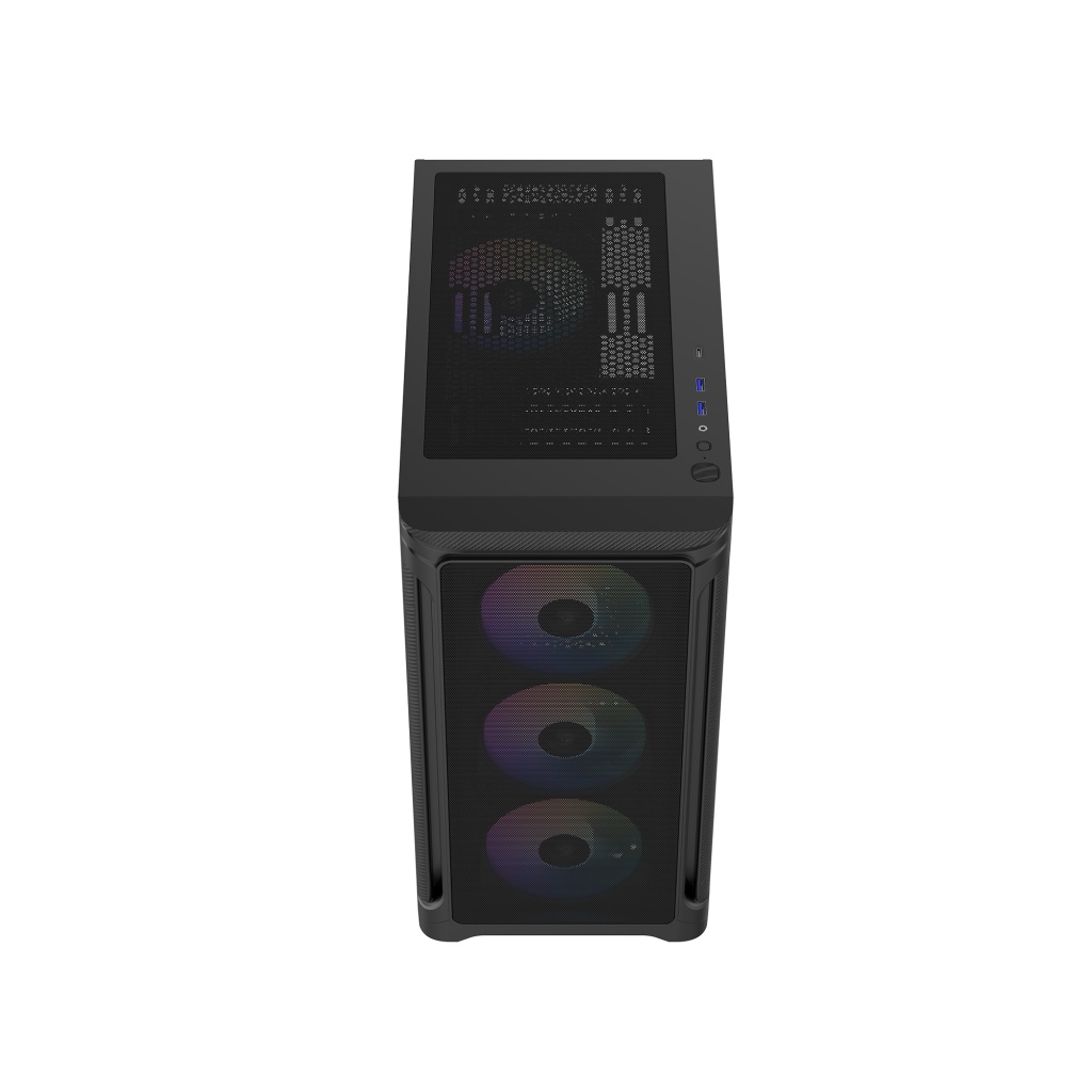Корпус ПК без блока питания Case SAMA S31 Black, Midi-Tower, TG, 4x120mm ARGB, 2xUSB 3.0 + 1xUSB 3.2