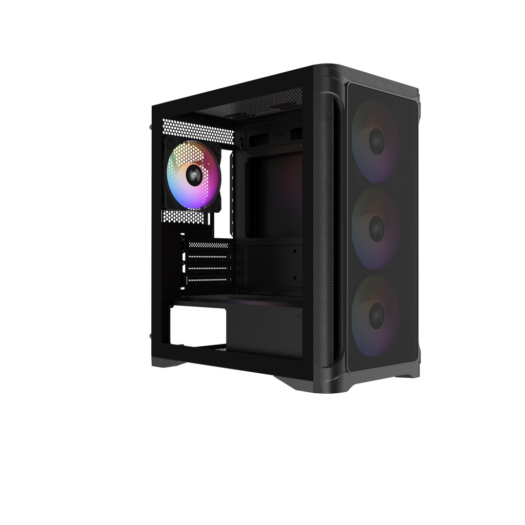 Корпус ПК без блока питания Case SAMA S31 Black, Midi-Tower, TG, 4x120mm ARGB, 2xUSB 3.0 + 1xUSB 3.2
