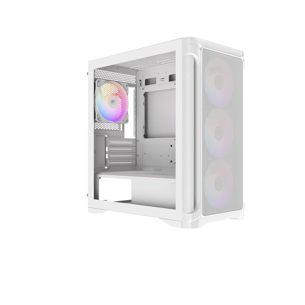 Корпус ПК без блока питания Case SAMA S31 White, Midi-Tower, TG, 4x120mm ARGB, 2xUSB 3.0 + 1xUSB 3.2