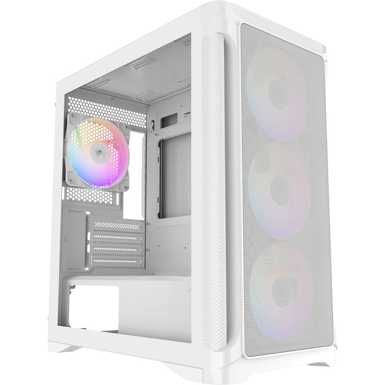 Корпус ПК без блока питания Case SAMA S31 White, Midi-Tower, TG, 4x120mm ARGB, 2xUSB 3.0 + 1xUSB 3.2