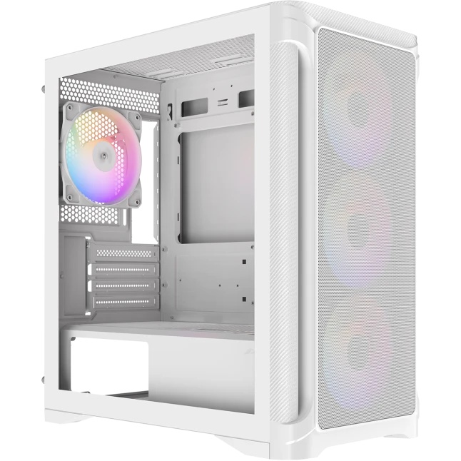 Корпус ПК без блока питания Case SAMA S31 White, Midi-Tower, TG, 4x120mm ARGB, 2xUSB 3.0 + 1xUSB 3.2
