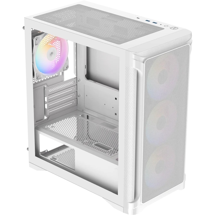 Корпус ПК без блока питания Case SAMA S31 White, Midi-Tower, TG, 4x120mm ARGB, 2xUSB 3.0 + 1xUSB 3.2
