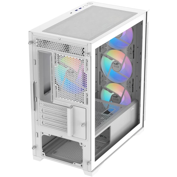 Корпус ПК без блока питания Case SAMA S31 White, Midi-Tower, TG, 4x120mm ARGB, 2xUSB 3.0 + 1xUSB 3.2