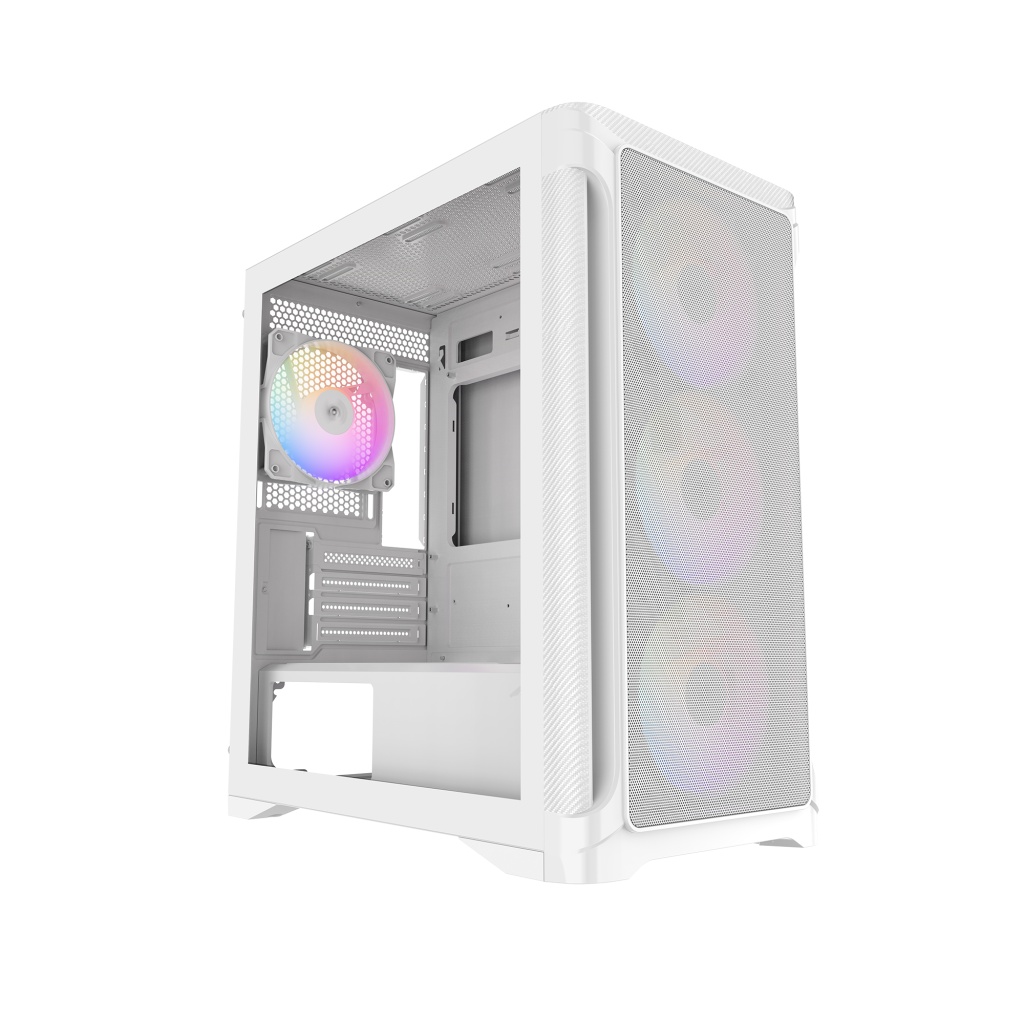 Корпус ПК без блока питания Case SAMA S31 White, Midi-Tower, TG, 4x120mm ARGB, 2xUSB 3.0 + 1xUSB 3.2