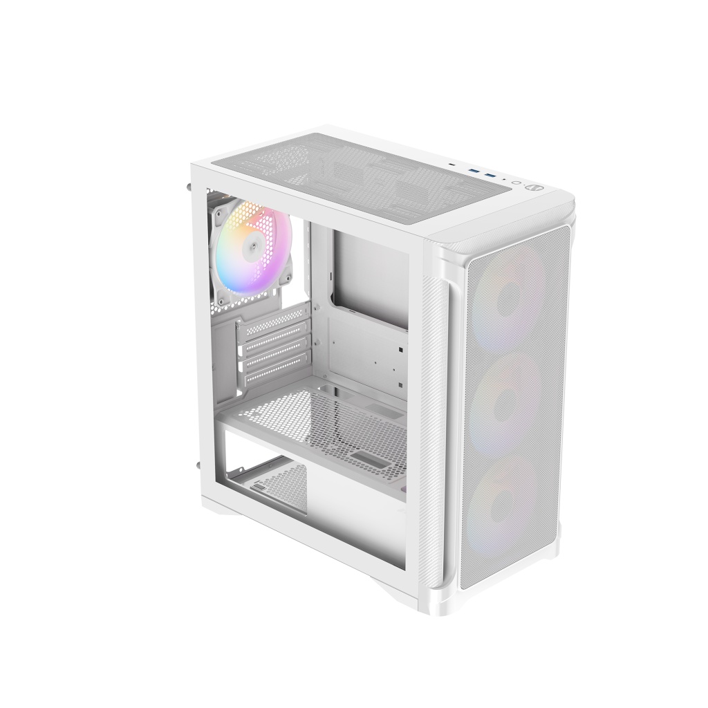 Корпус ПК без блока питания Case SAMA S31 White, Midi-Tower, TG, 4x120mm ARGB, 2xUSB 3.0 + 1xUSB 3.2