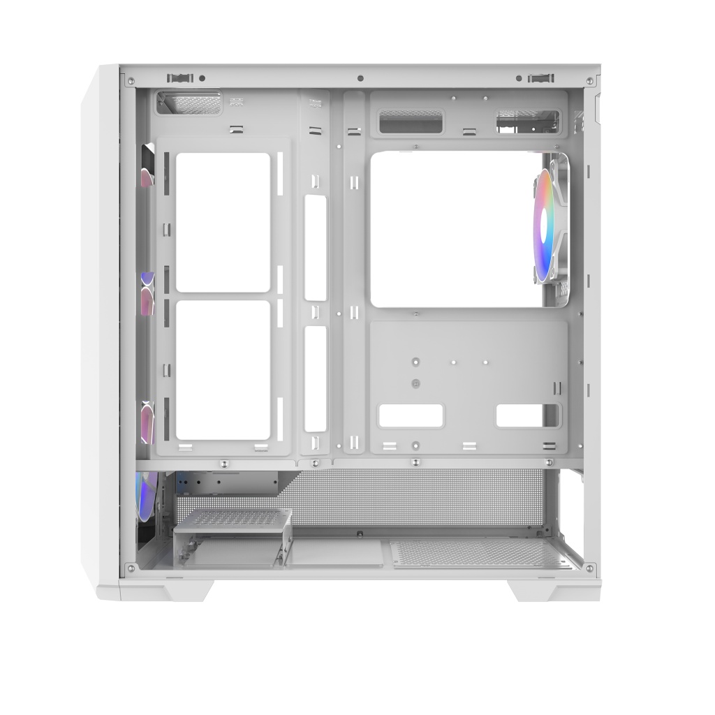 Корпус ПК без блока питания Case SAMA S41 White, Midi-Tower, TG, 4x120mm ARGB, 2xUSB 3.0 + 1xUSB 3.2