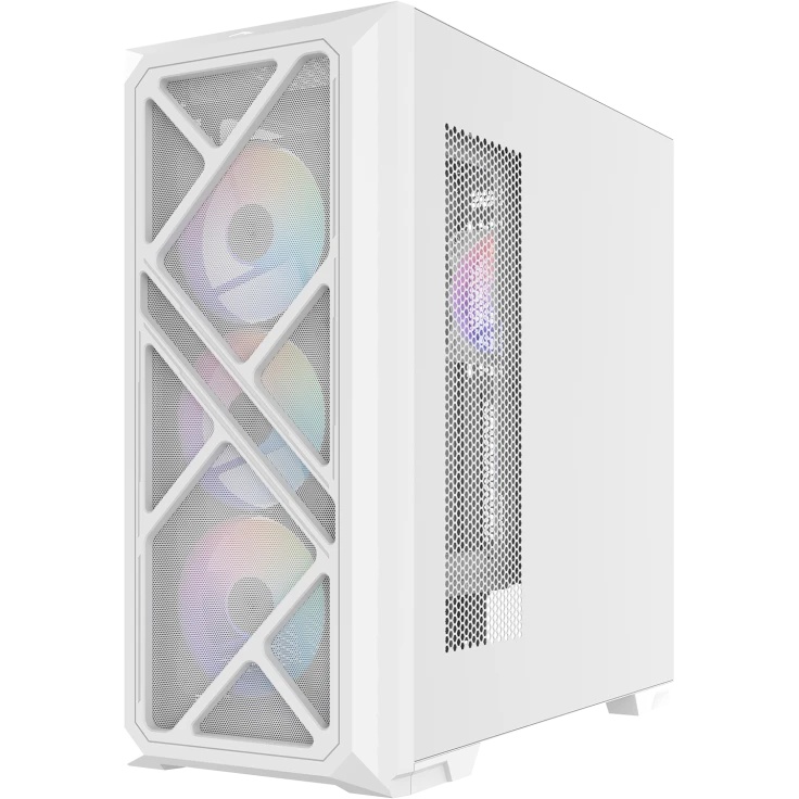 Корпус ПК без блока питания Case SAMA S41 White, Midi-Tower, TG, 4x120mm ARGB, 2xUSB 3.0 + 1xUSB 3.2