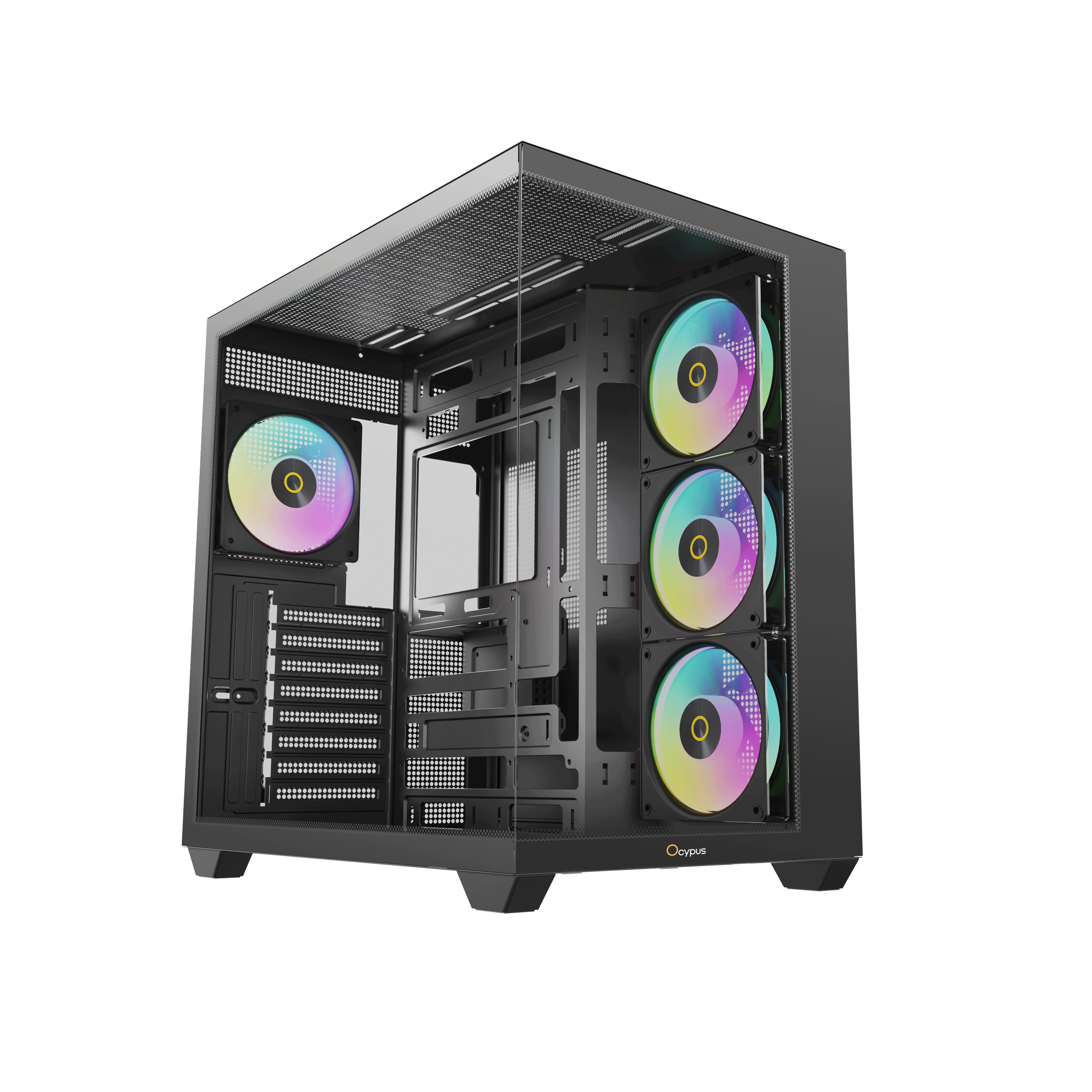 Корпус ПК без блока питания Case Ocypus Gamma C74 BK ARGB, Midi-Tower, TG, 4x120mm ARGB, 2xUSB-A 3.0