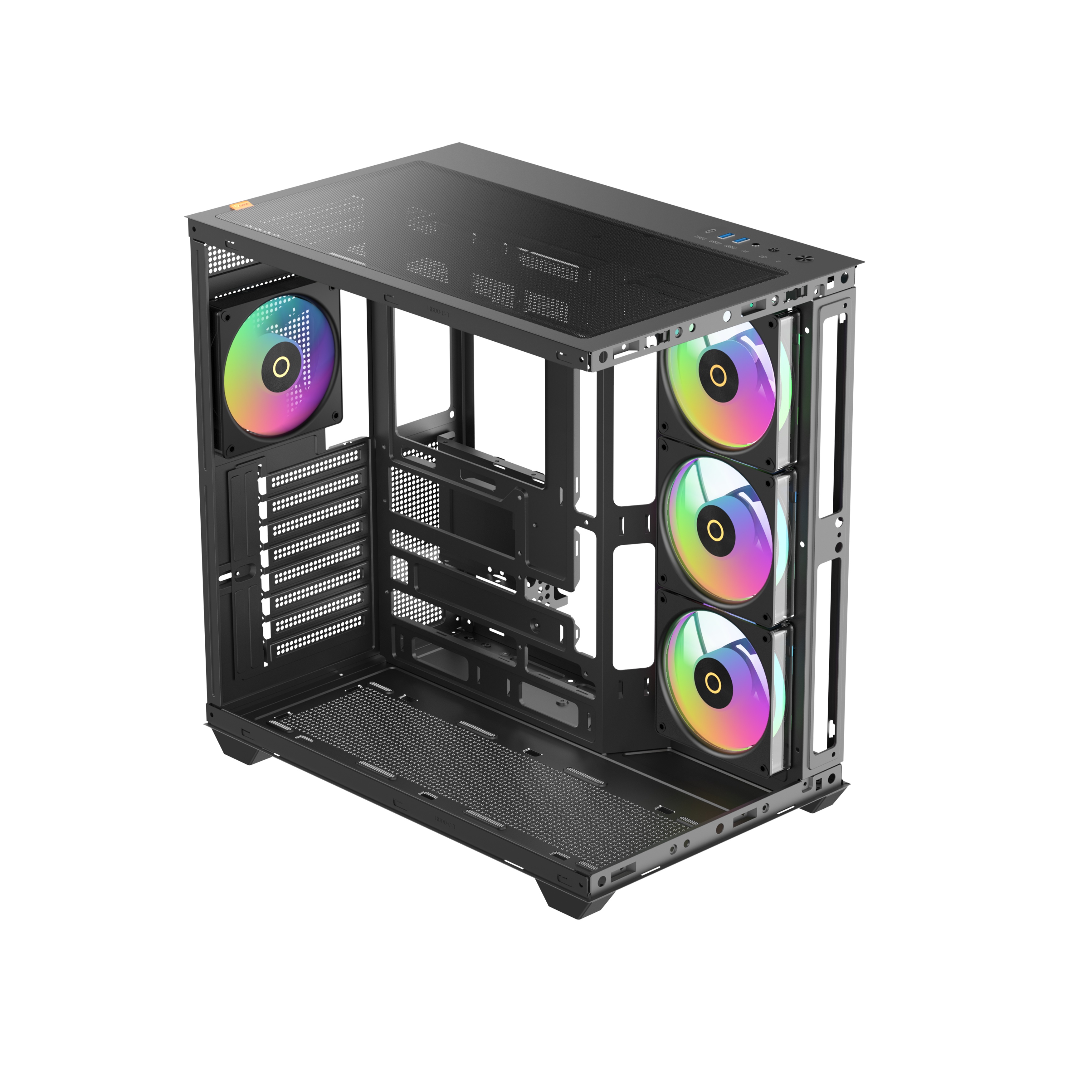 Корпус ПК без блока питания Case Ocypus Gamma C74 BK ARGB, Midi-Tower, TG, 4x120mm ARGB, 2xUSB-A 3.0