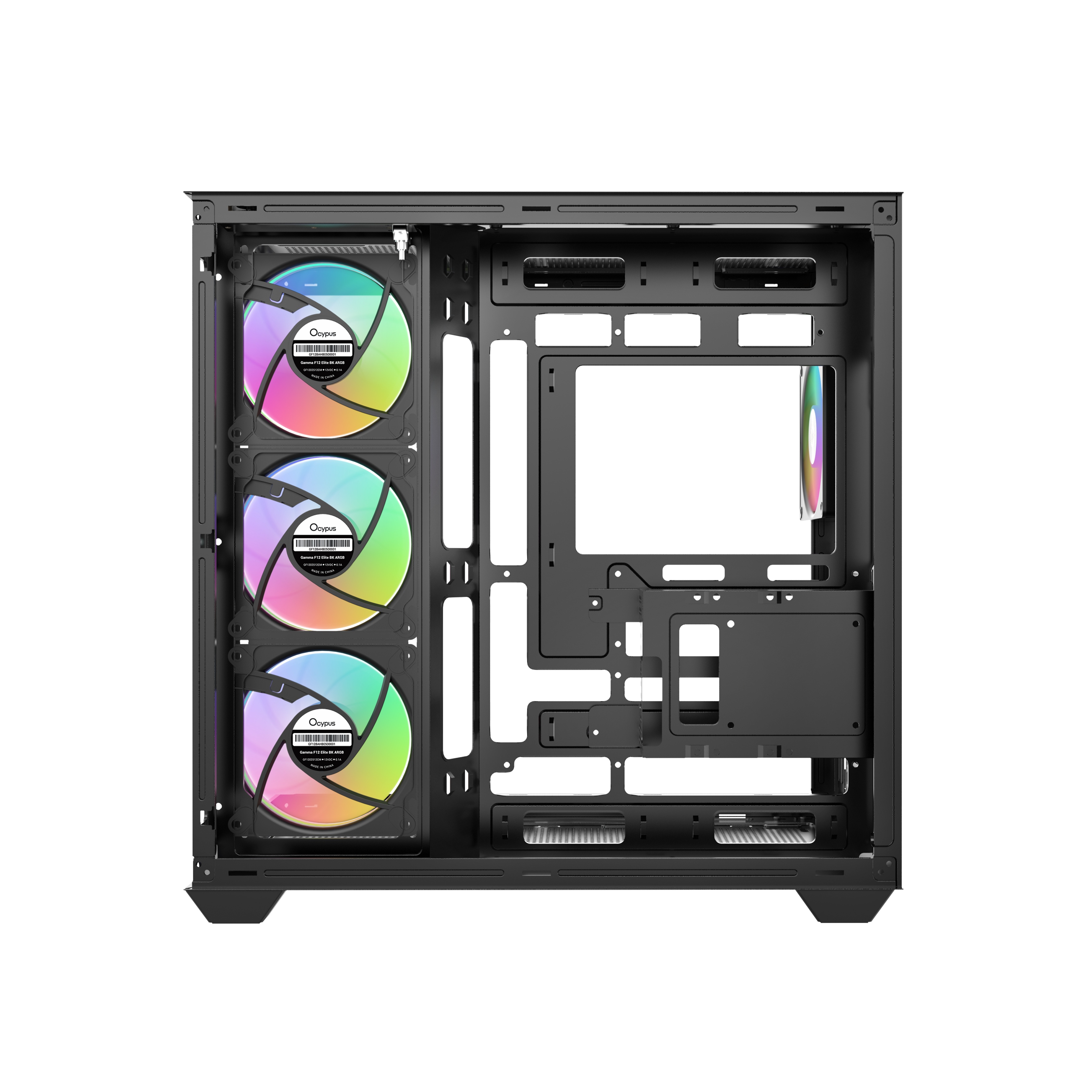 Корпус ПК без блока питания Case Ocypus Gamma C74 BK ARGB, Midi-Tower, TG, 4x120mm ARGB, 2xUSB-A 3.0