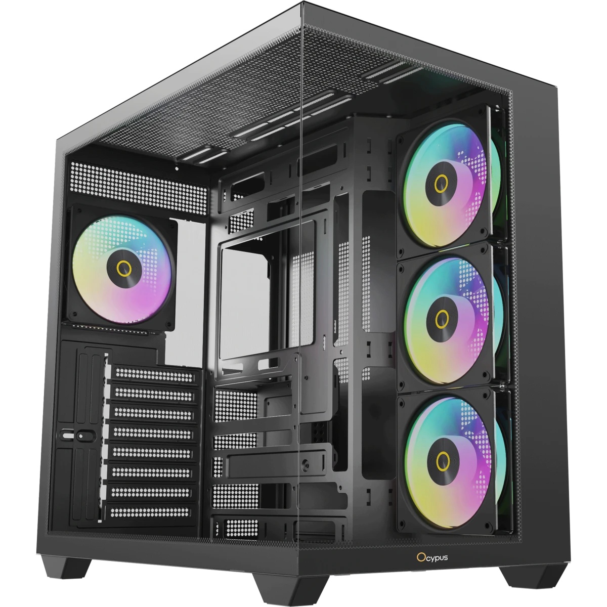 Корпус ПК без блока питания Case Ocypus Gamma C74 BK ARGB, Midi-Tower, TG, 4x120mm ARGB, 2xUSB-A 3.0