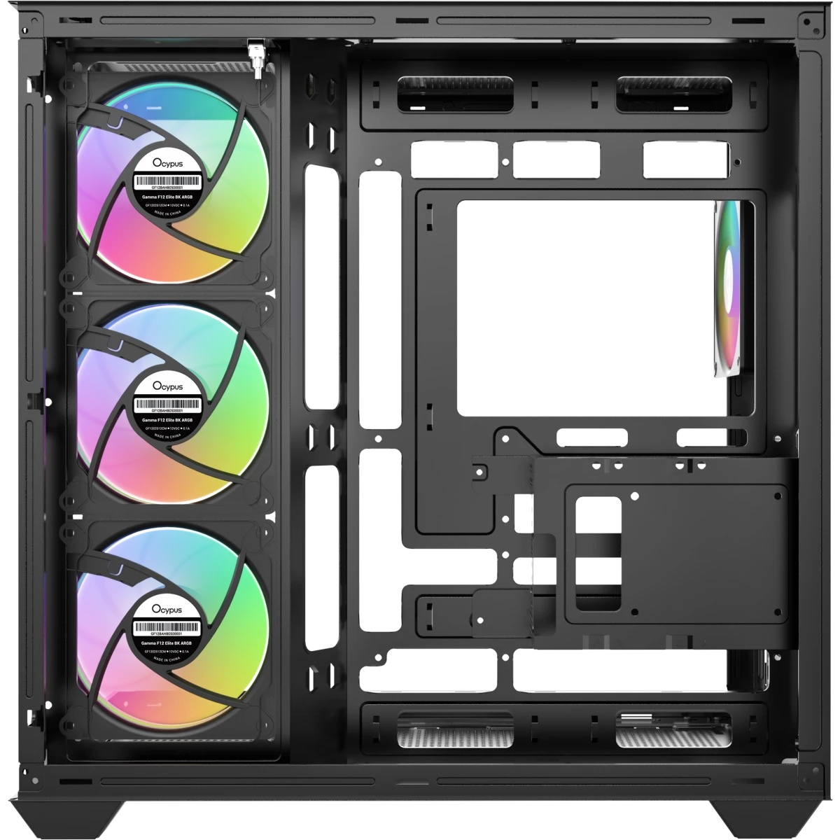 Корпус ПК без блока питания Case Ocypus Gamma C74 BK ARGB, Midi-Tower, TG, 4x120mm ARGB, 2xUSB-A 3.0