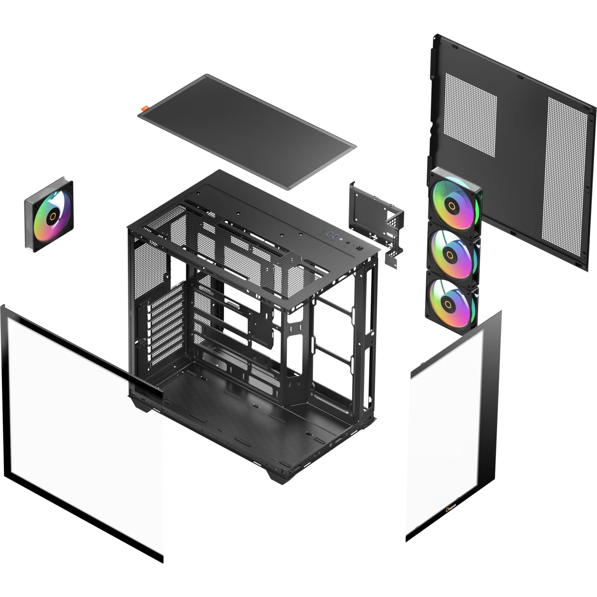 Корпус ПК без блока питания Case Ocypus Gamma C74 BK ARGB, Midi-Tower, TG, 4x120mm ARGB, 2xUSB-A 3.0