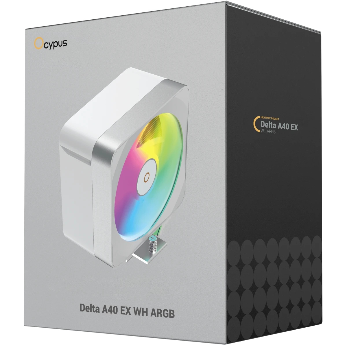 Кулер для процессора CPU Cooler Ocypus Delta A40 EX WH ARGB (200W, 4-pin PWM, 157mm, Al/Cu, 4x6mm, A