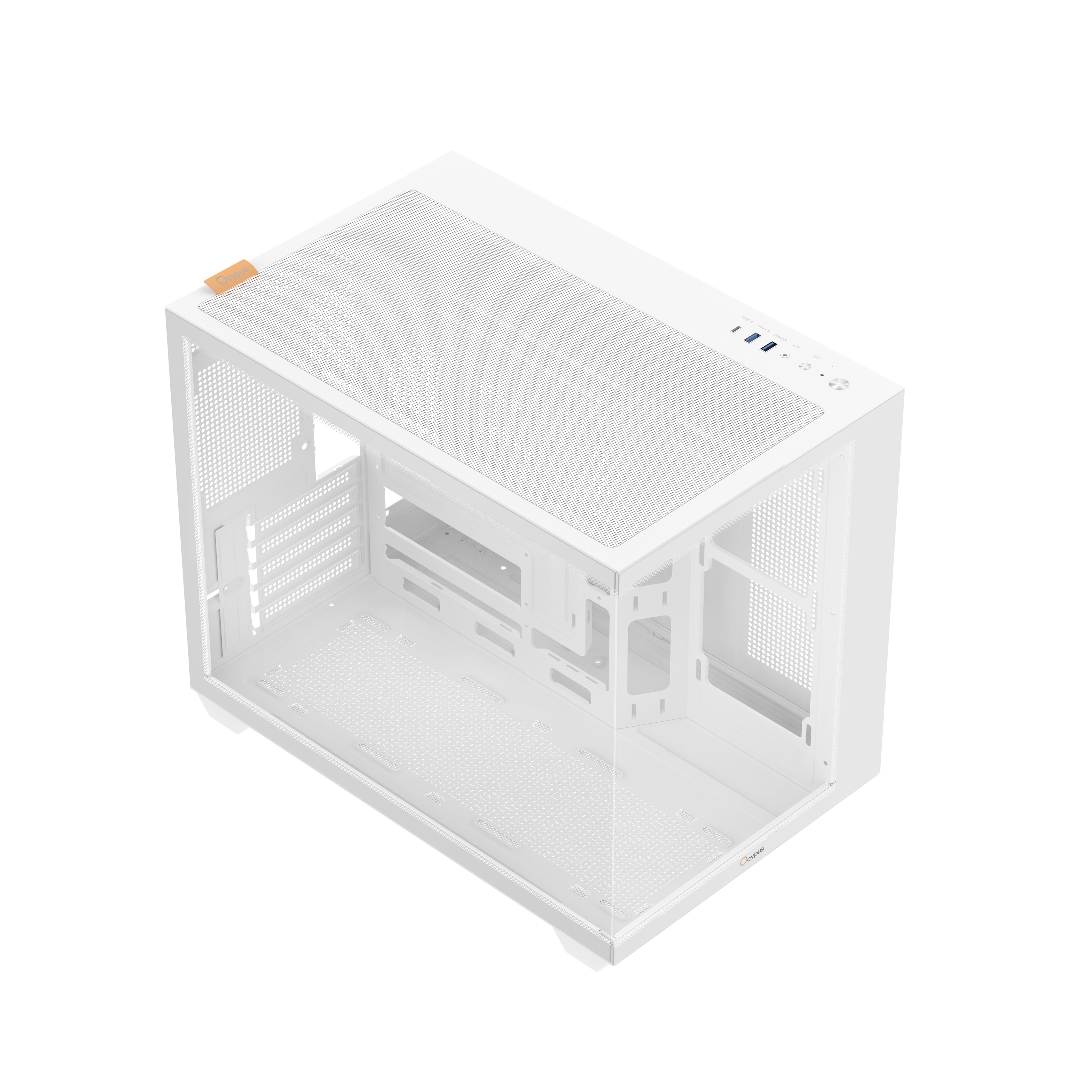 Корпус ПК без блока питания Case Ocypus Gamma C54 WH, Midi-Tower, TG, no fans, 1xUSB-C + 2xUSB 3.0,