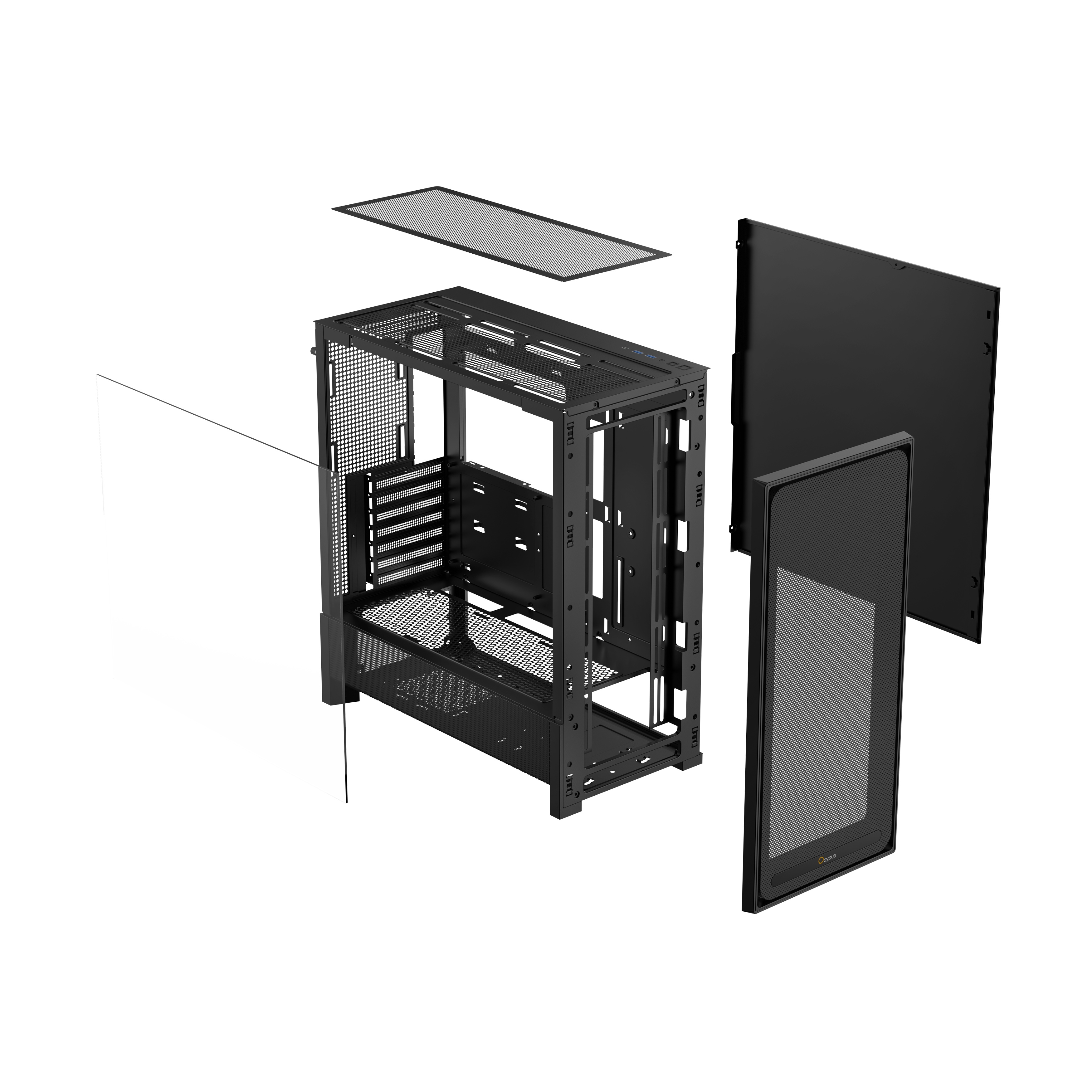 Корпус ПК без блока питания Case Ocypus Delta C70 BK, Midi-Tower, TG, no fans, 2xUSB-A 3.0 + 1xUSB-C