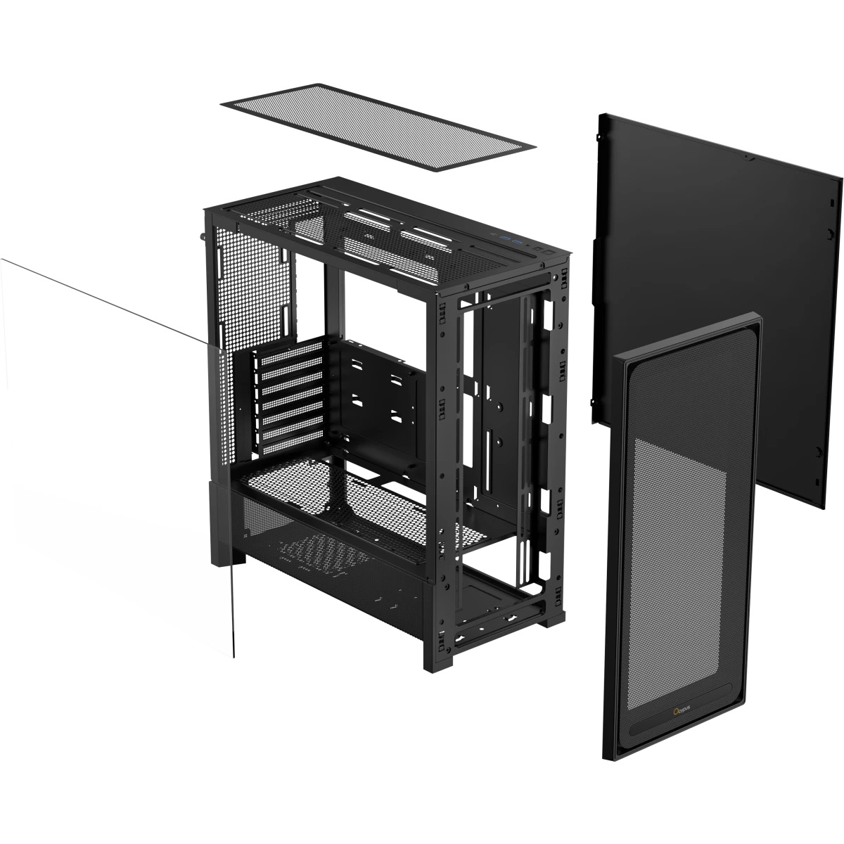 Корпус ПК без блока питания Case Ocypus Delta C70 BK, Midi-Tower, TG, no fans, 2xUSB-A 3.0 + 1xUSB-C