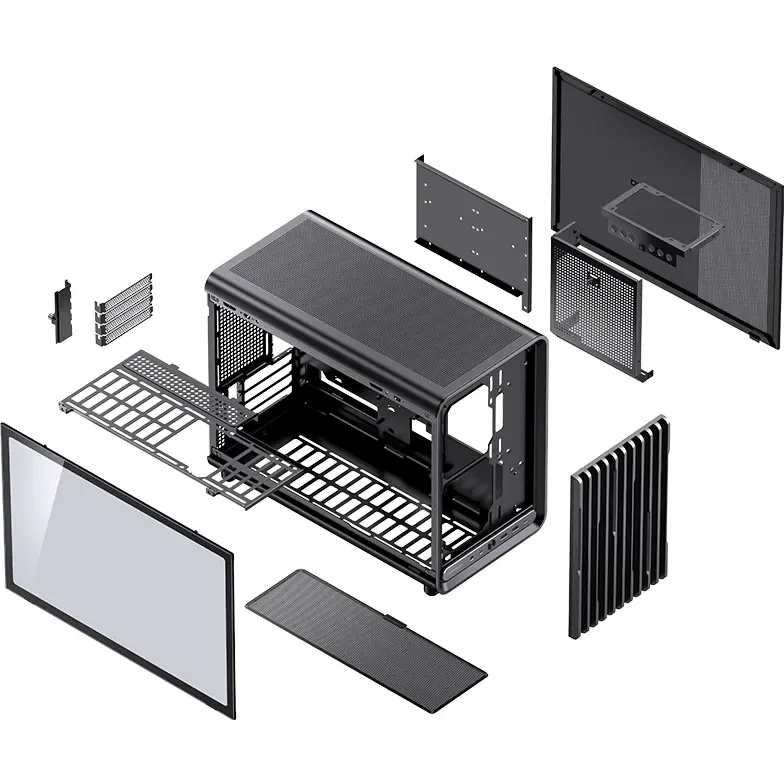 Корпус без блока питания JONSBO D33, Mini-Tower, TG, no fan, 2xUSB-A 3.0 + 1xUSB-C 3.2, mATX, mITX B