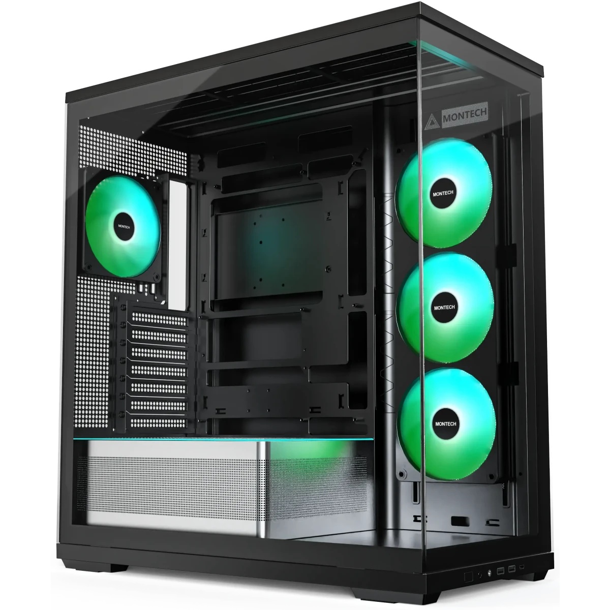 Корпус Montech TG3 черный без БП ATX 9x120mm 4x140mm 2xUSB3.0 audio bott PSU