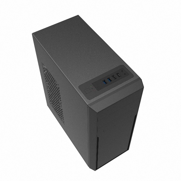 Корпус c блоком питания 600 Ватт Case Foxline FL-302-FZ600-U32 ATX case, black, w/PSU 600W, w/2xUSB2