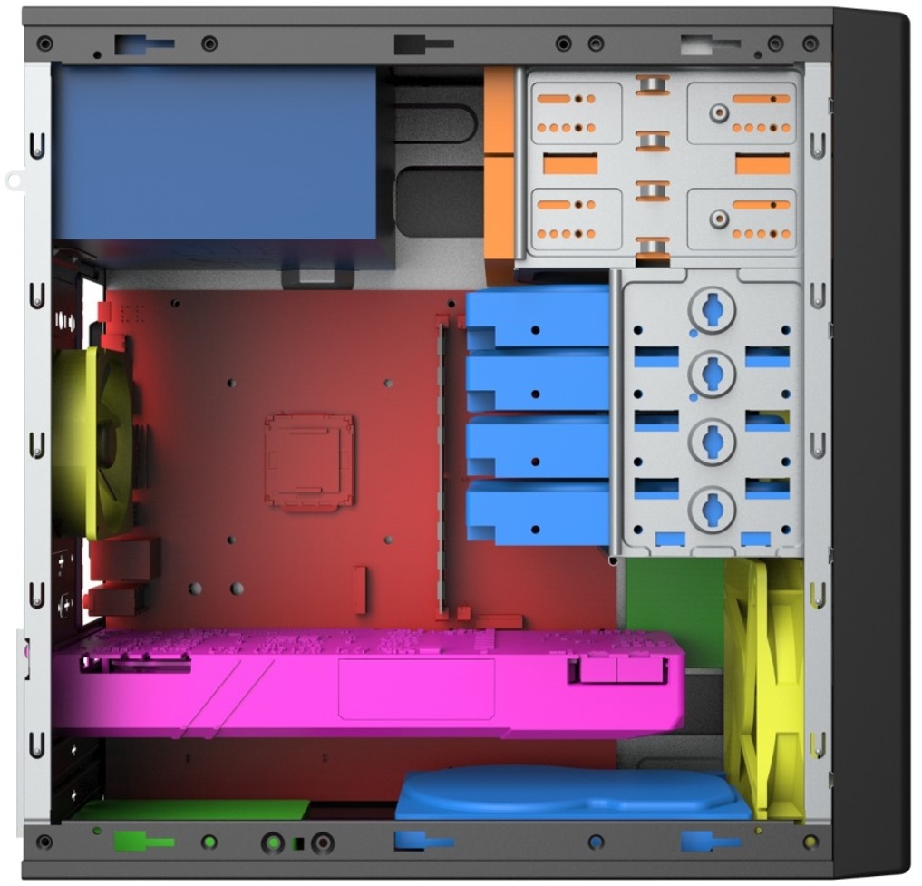 Корпус с блоком питания 600Вт Case Foxline FL-733R, mATX, 2x5.25EXT, 2x3.5EXT, 5x3.5INT, 2xUSB3.0, 2
